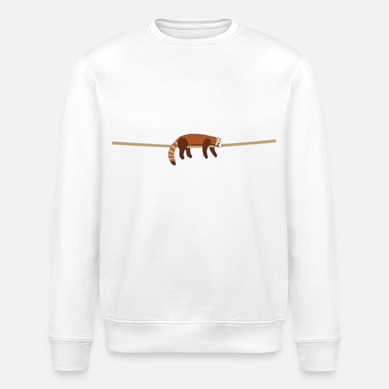 Roter Panda entspannt - Stanley/Stella Unisex Bio-Sweatshirt ROLLER - Weiß
