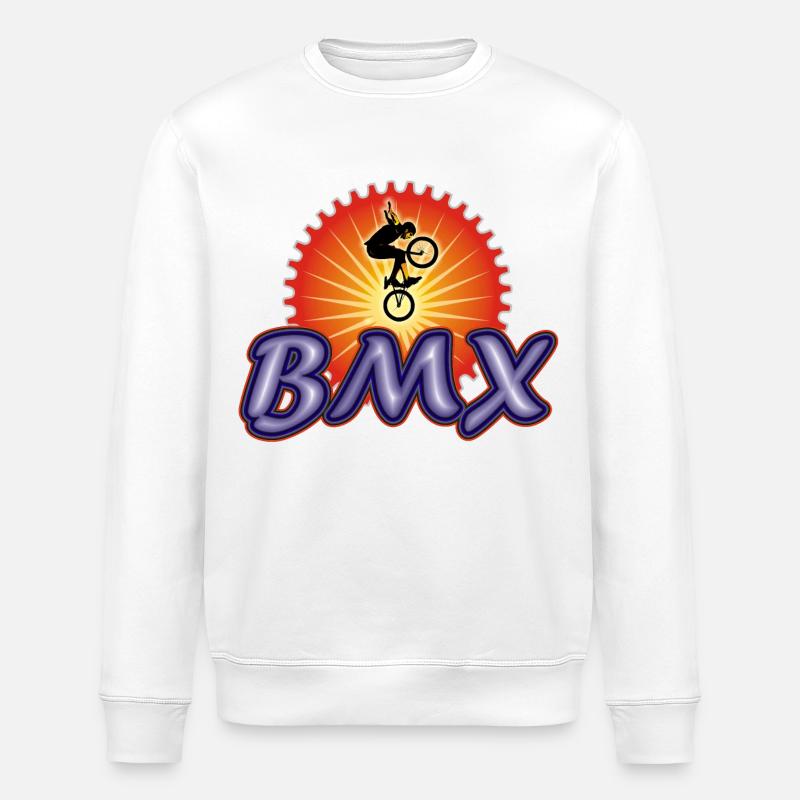 BMX Rad Stunt - Stanley/Stella Unisex Bio-Sweatshirt ROLLER - Weiß