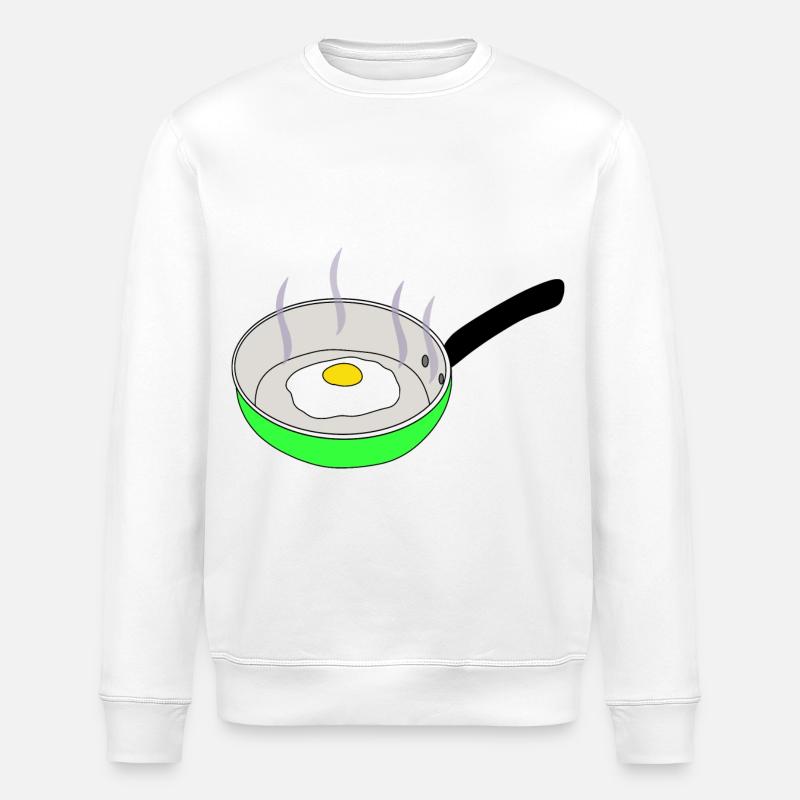 Fried egg in pan - Stanley/Stella ROLLER Unisex Organic Sweatshirt - white