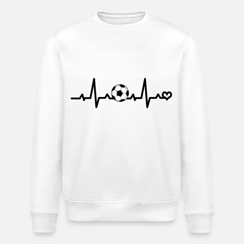 Fréquence cardiaque du football - Sweat bio ROLLER Stanley/Stella Unisexe - blanc