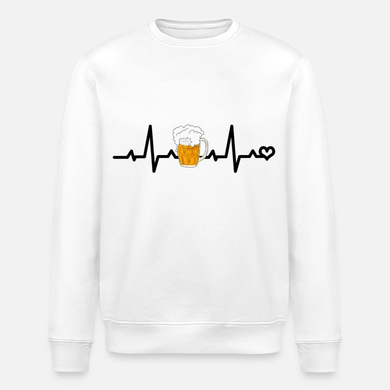 ECG de bière - Sweat bio ROLLER Stanley/Stella Unisexe - blanc