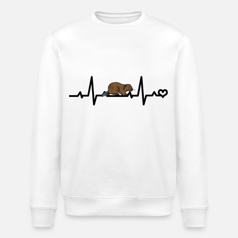 ECG de castor - Sweat bio ROLLER Stanley/Stella Unisexe - blanc