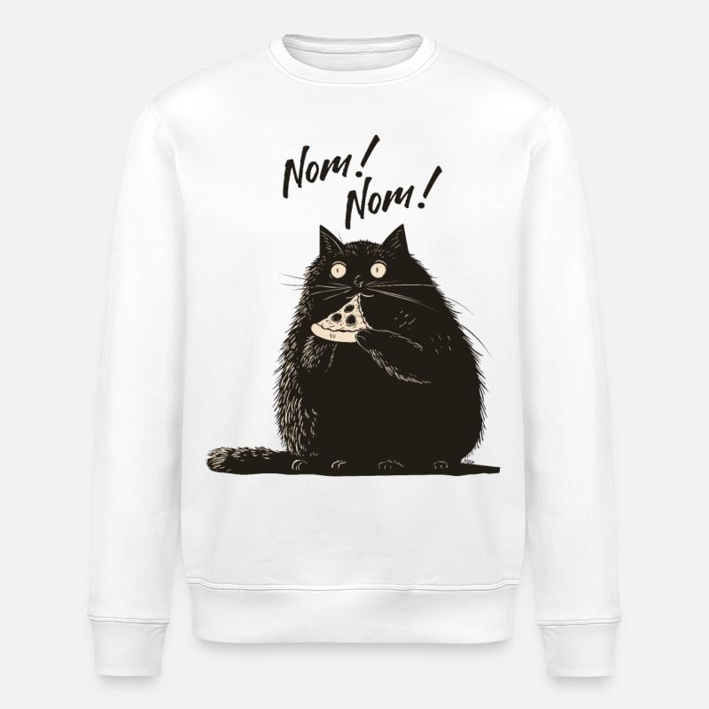 Mr. Catnip - Pizza NomNom - Stanley/Stella Unisex Bio-Sweatshirt ROLLER - Weiß