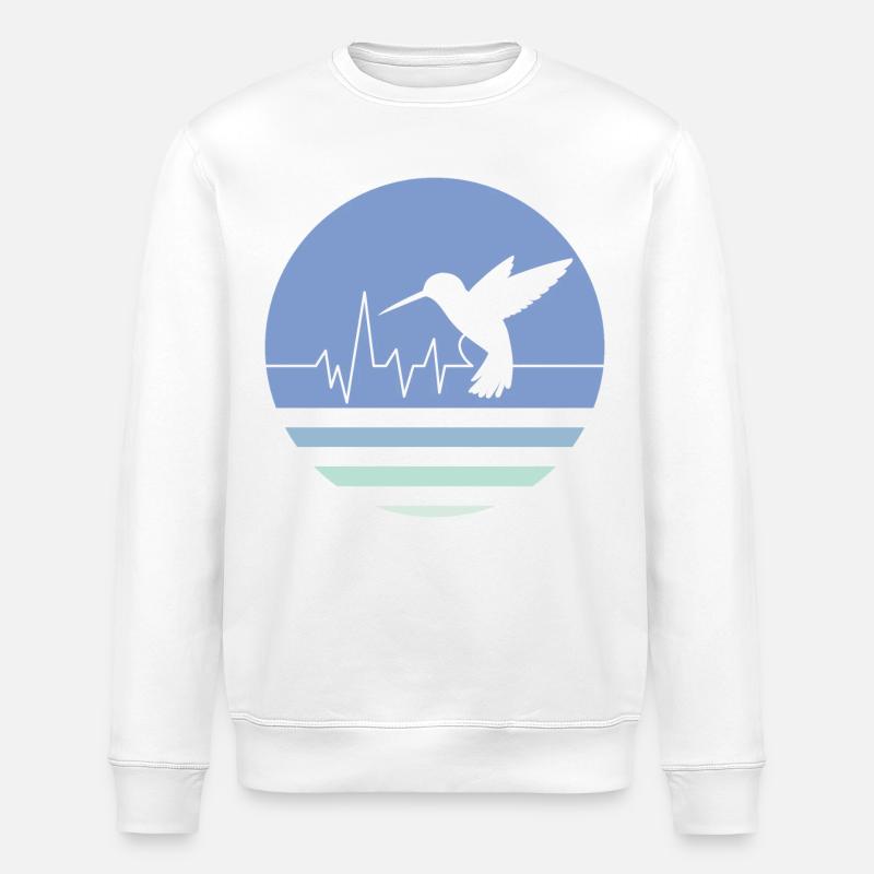 Pastellblauer Kolibri - Stanley/Stella Unisex Bio-Sweatshirt ROLLER - Weiß