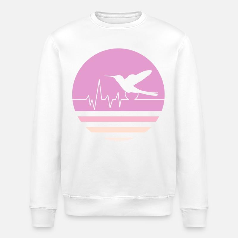 Colibri rose pastel - Sweat bio ROLLER Stanley/Stella Unisexe - blanc