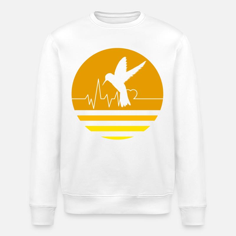 Pastelloranger Kolibri - Stanley/Stella Unisex Bio-Sweatshirt ROLLER - Weiß