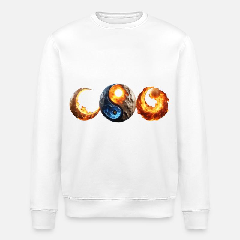 Planets on fire - Stanley/Stella ROLLER Unisex Organic Sweatshirt - white