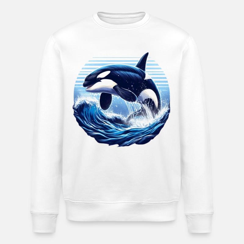 Orque bleue - Sweat bio ROLLER Stanley/Stella Unisexe - blanc