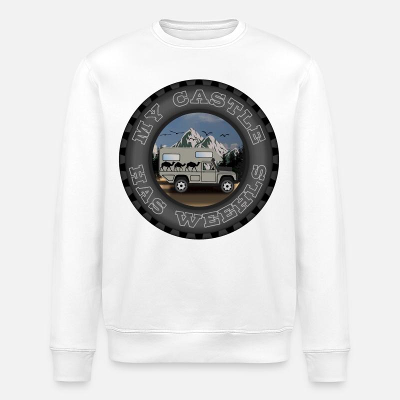 MY CASTLE HAS WEEHLS - Stanley/Stella Unisex Bio-Sweatshirt ROLLER - Weiß