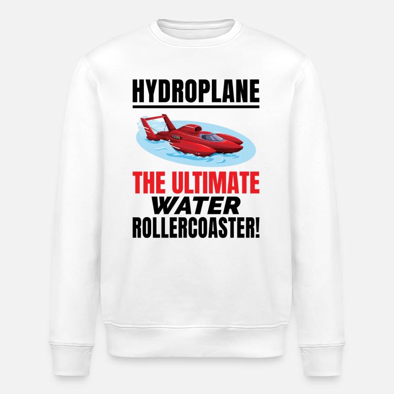 Wasserflugzeug-Bootsrennen-Achterbahn-Abenteuer - Stanley/Stella Unisex Bio-Sweatshirt ROLLER - Weiß