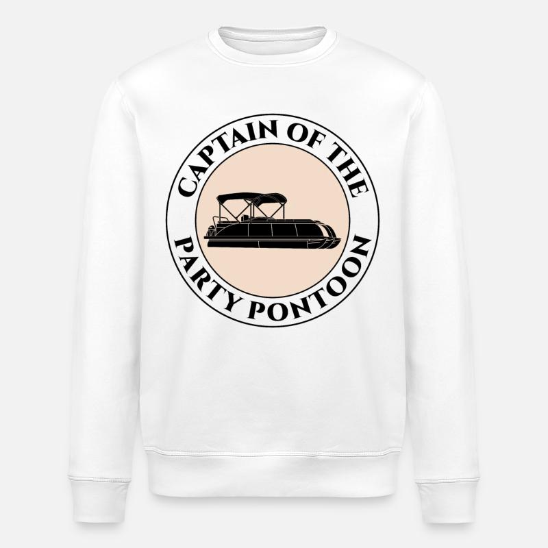 Pontonboot-Kapitän Boot-Segelabenteuer - Stanley/Stella Unisex Bio-Sweatshirt ROLLER - Weiß
