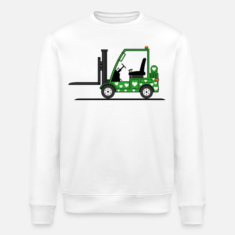 Staplerfahrer Herz grün - Stanley/Stella Unisex Bio-Sweatshirt ROLLER - Weiß