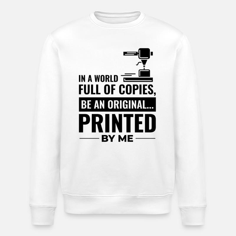3D-Drucker 3D-Druck - Stanley/Stella Unisex Bio-Sweatshirt ROLLER - Weiß