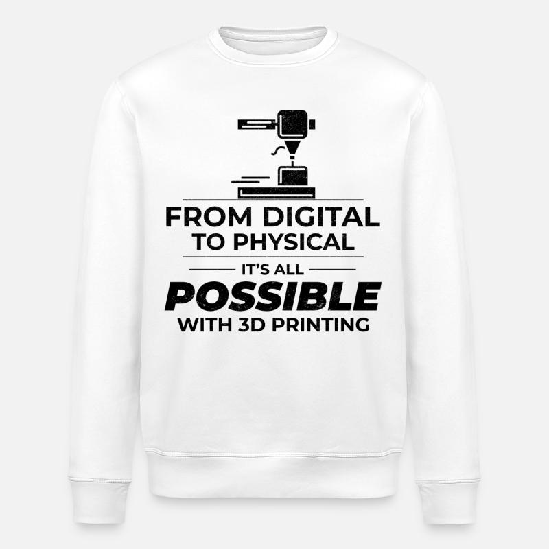 3D-Drucker 3D-Druck - Stanley/Stella Unisex Bio-Sweatshirt ROLLER - Weiß