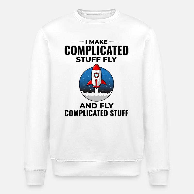 Aerospace Engineer Astronautical Rocket Scientist - Stanley/Stella ROLLER Unisex Organic Sweatshirt - white