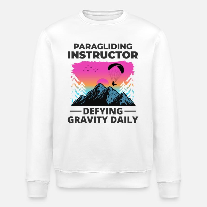 Gleitschirmpilot Gleitschirmlehrer Berge - Stanley/Stella Unisex Bio-Sweatshirt ROLLER - Weiß