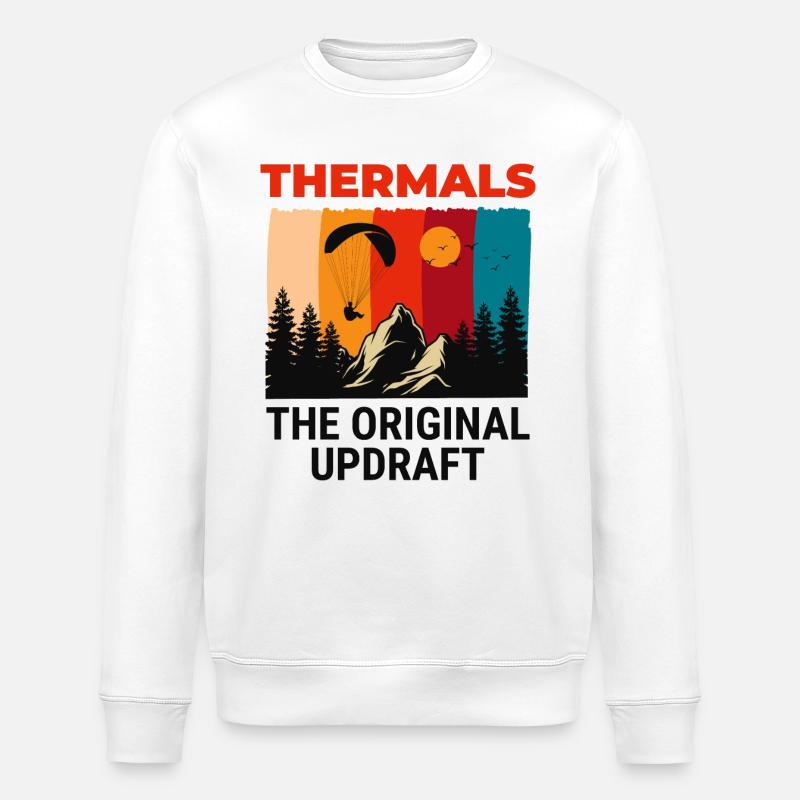 Gleitschirmpilot Gleitschirmabenteuer Thermik - Stanley/Stella Unisex Bio-Sweatshirt ROLLER - Weiß