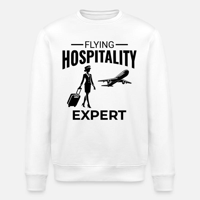 Flugbegleiter Flugbegleiter Flugbegleiterin Flugbegleiterin - Stanley/Stella Unisex Bio-Sweatshirt ROLLER - Weiß