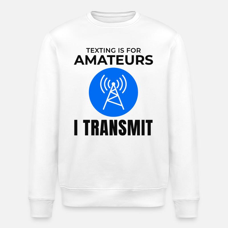 Frequenz der Funkwellen des Amateurfunkers - Stanley/Stella Unisex Bio-Sweatshirt ROLLER - Weiß