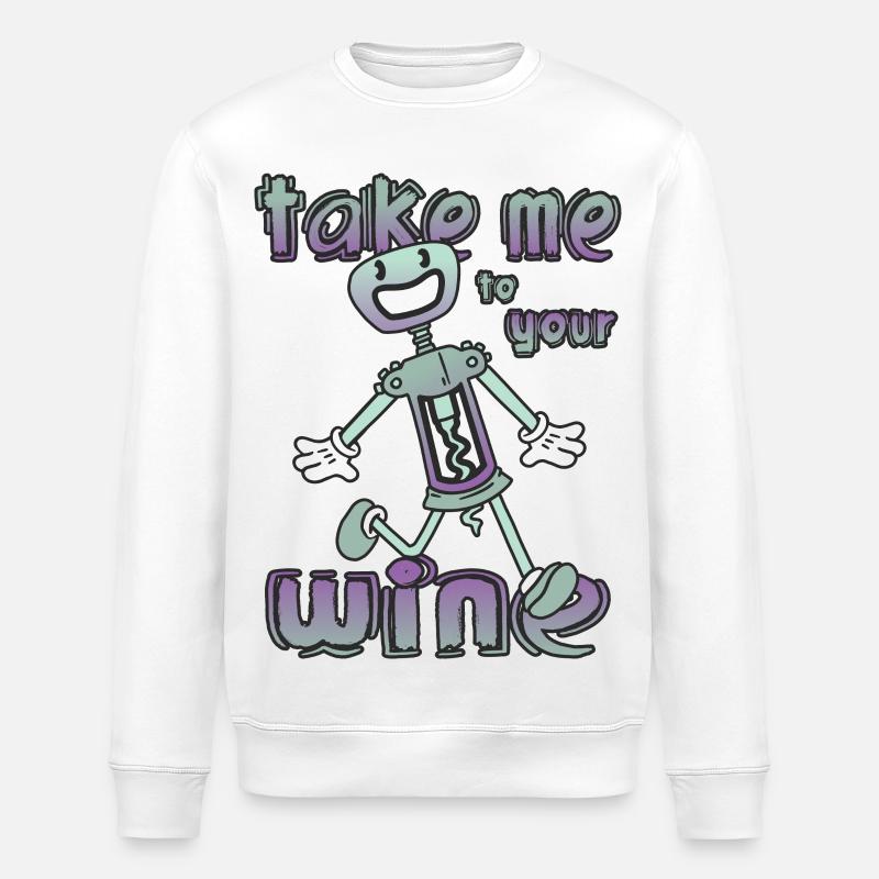 Funny corkscrews - Stanley/Stella ROLLER Unisex Organic Sweatshirt - white