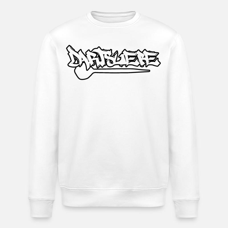 Dartsliebe_schwarz - Stanley/Stella Unisex Bio-Sweatshirt ROLLER - Weiß