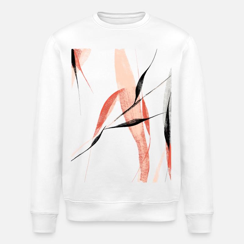 Abstract willow branches - Stanley/Stella ROLLER Unisex Organic Sweatshirt - white