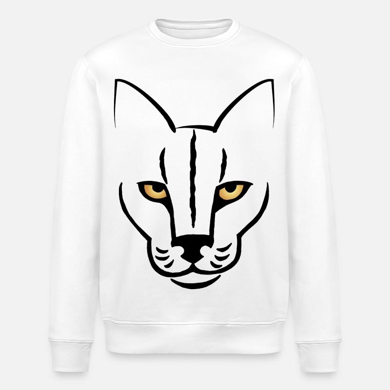 Der Blick der Katze - Stanley/Stella Unisex Bio-Sweatshirt ROLLER - Weiß