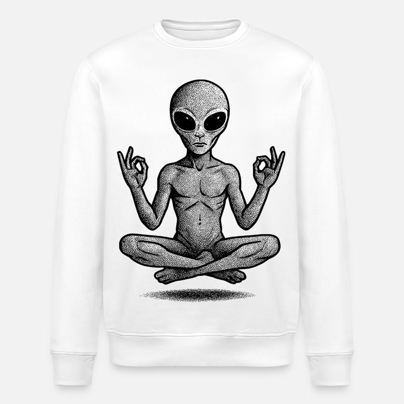 Conception abstraite géométrique au trait - Sweat bio ROLLER Stanley/Stella Unisexe - blanc