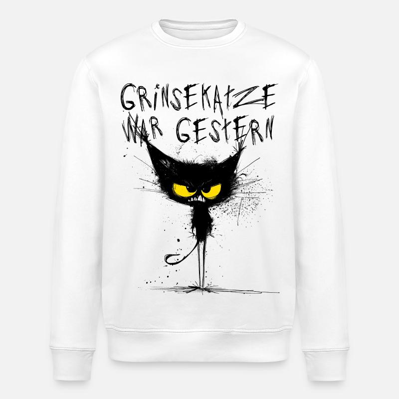 Grim Cat - Cheshire Cat, c’était hier - Sweat bio ROLLER Stanley/Stella Unisexe - blanc