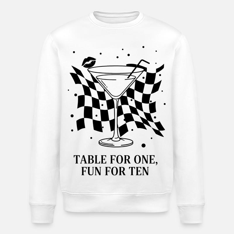 Table For One Martini Party - Stanley/Stella ROLLER Unisex Organic Sweatshirt - white