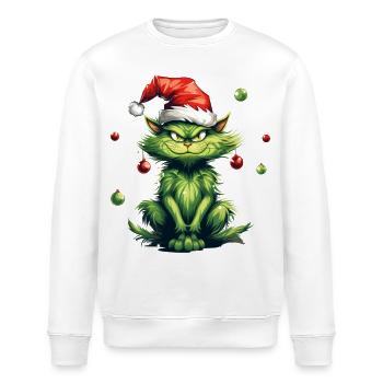 Katze Weihnachten Weihnachtselfe Geschenke Mütze - Stanley/Stella Unisex Bio-Sweatshirt ROLLER - Weiß - Vorne - Nik (191cm)