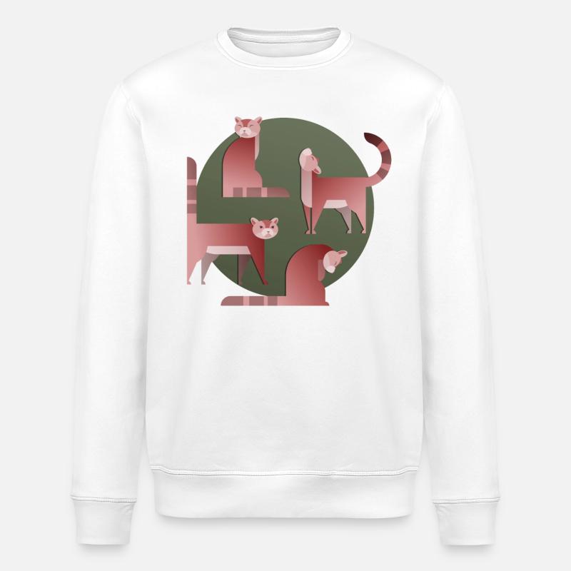 Chats dorés - Sweat bio ROLLER Stanley/Stella Unisexe - blanc