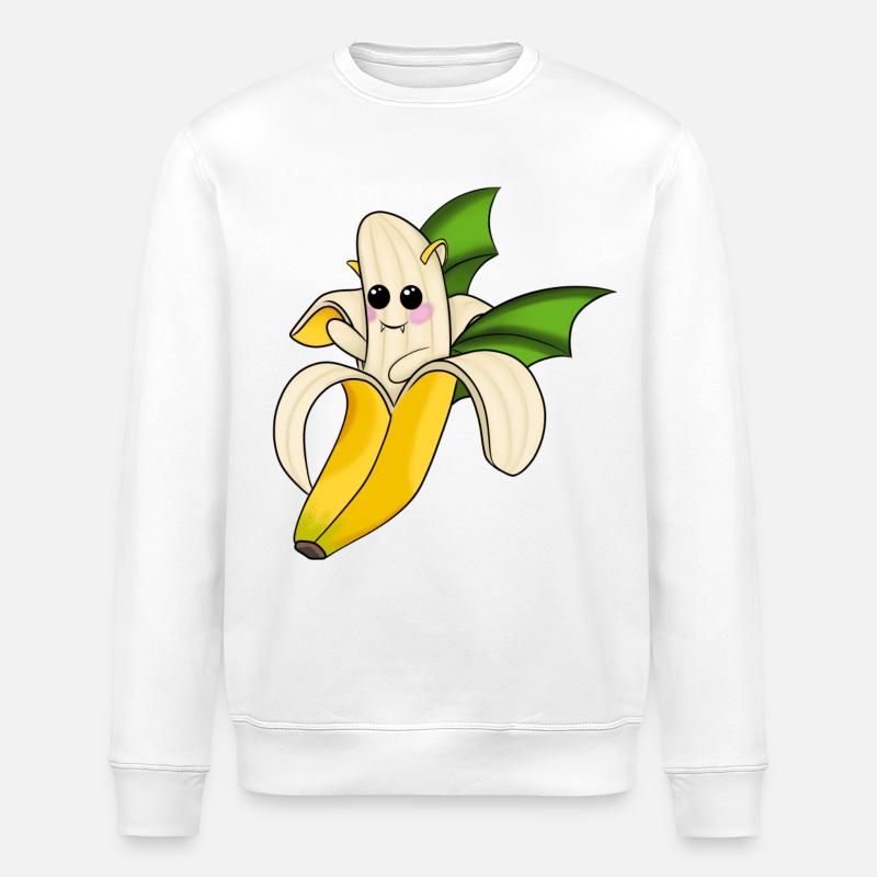 Bananen Fledermaus - Stanley/Stella Unisex Bio-Sweatshirt ROLLER - Weiß