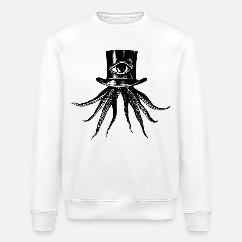 Octopus - Stanley/Stella ROLLER Unisex Organic Sweatshirt - white