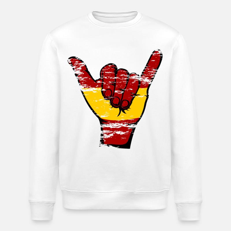 Spanien Flagge Surfing Symbol used - Stanley/Stella Unisex Bio-Sweatshirt ROLLER - Weiß