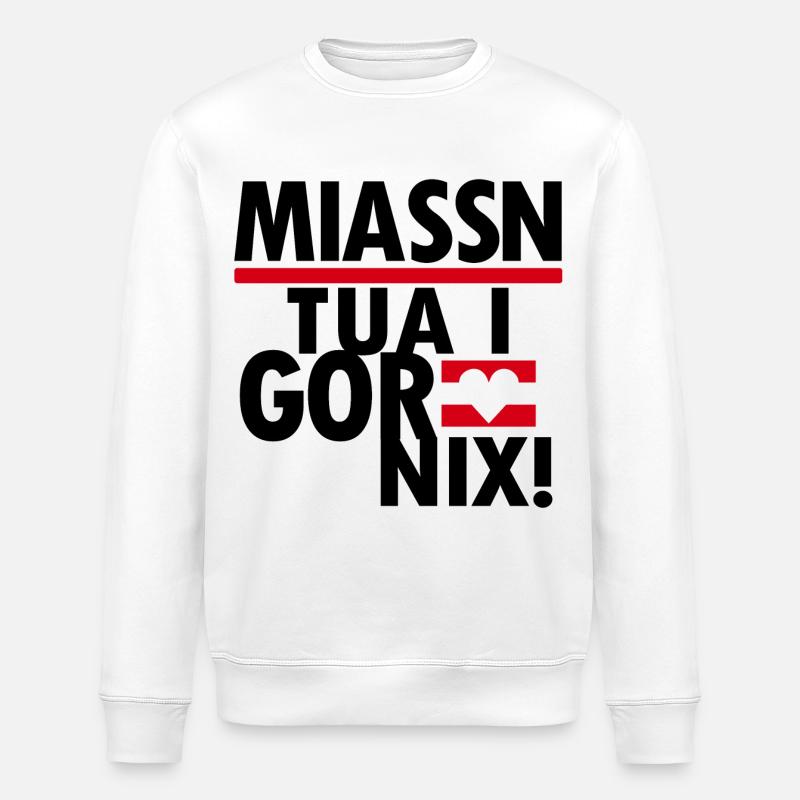 Austrian dialect Styrian - Stanley/Stella ROLLER Unisex Organic Sweatshirt - white