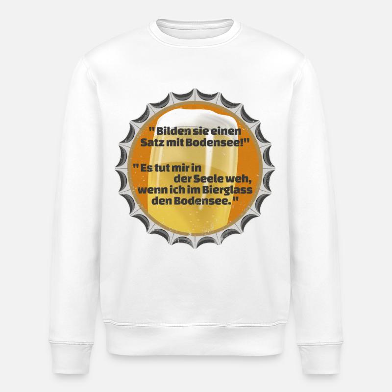 KRONKORKEN BIERDECKEL SPRUCH BODENSEE - Stanley/Stella Unisex Bio-Sweatshirt ROLLER - Weiß