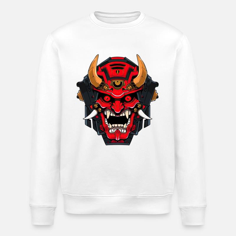 Cyborg Dämon Samurai - Stanley/Stella Unisex Bio-Sweatshirt ROLLER - Weiß