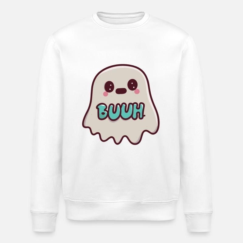 Süßes Gespenst - Buuuh! - Stanley/Stella Unisex Bio-Sweatshirt ROLLER - Weiß