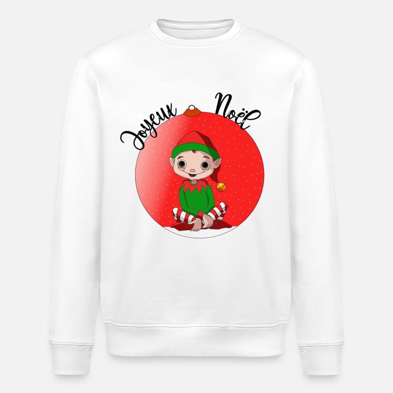 lutin de Noël - Sweat bio ROLLER Stanley/Stella Unisexe - blanc