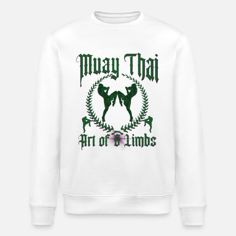 Muay Thai Kickboxen - Stanley/Stella Unisex Bio-Sweatshirt ROLLER - Weiß