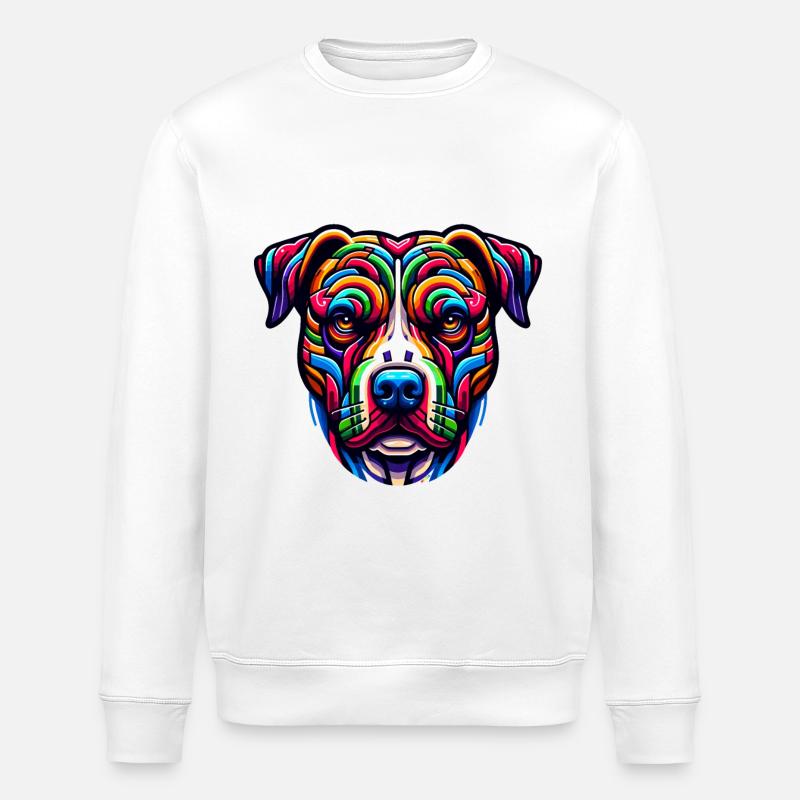 Mera Art Painted Dog three - Stanley/Stella Unisex Bio-Sweatshirt ROLLER - Weiß