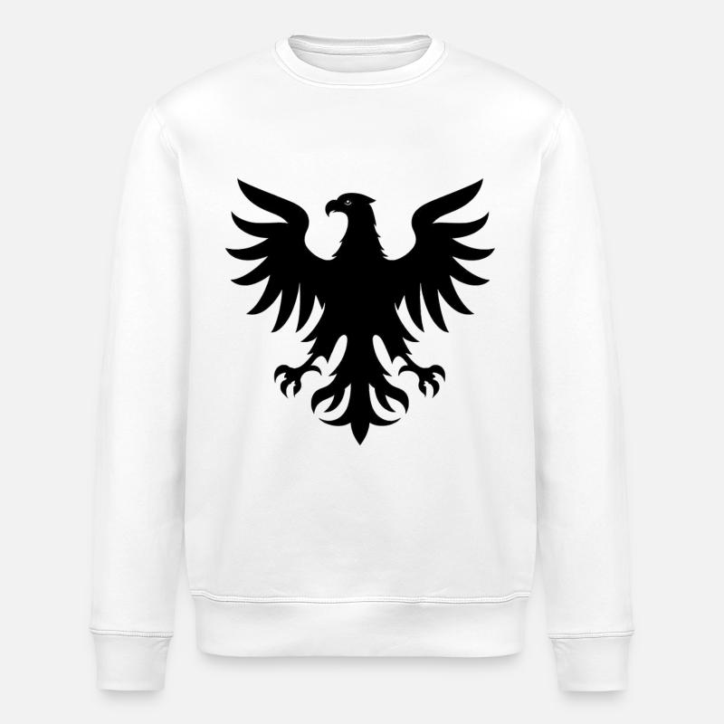 Eagle Logo - Stanley/Stella ROLLER Unisex Organic Sweatshirt - white
