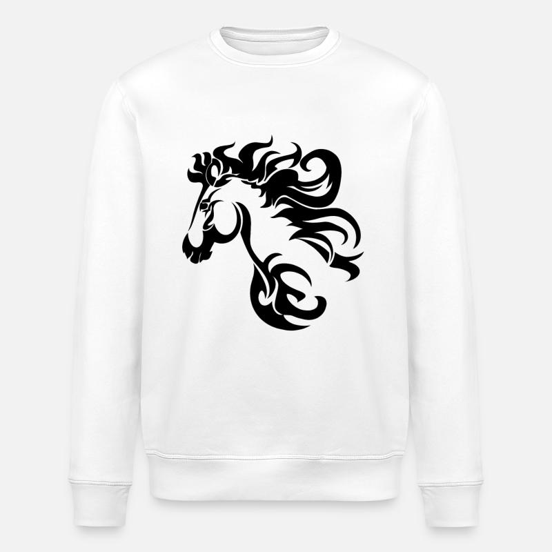 Pferd Tribal - Stanley/Stella Unisex Bio-Sweatshirt ROLLER - Weiß