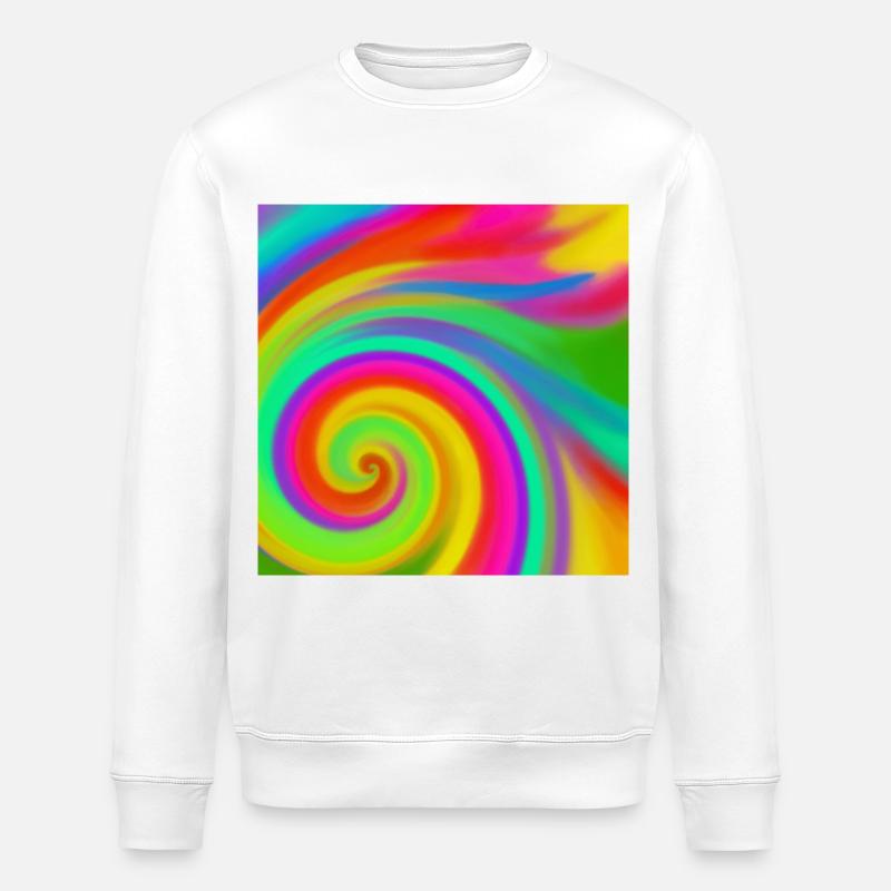 Rainbow vortex - Stanley/Stella ROLLER Unisex Organic Sweatshirt - white