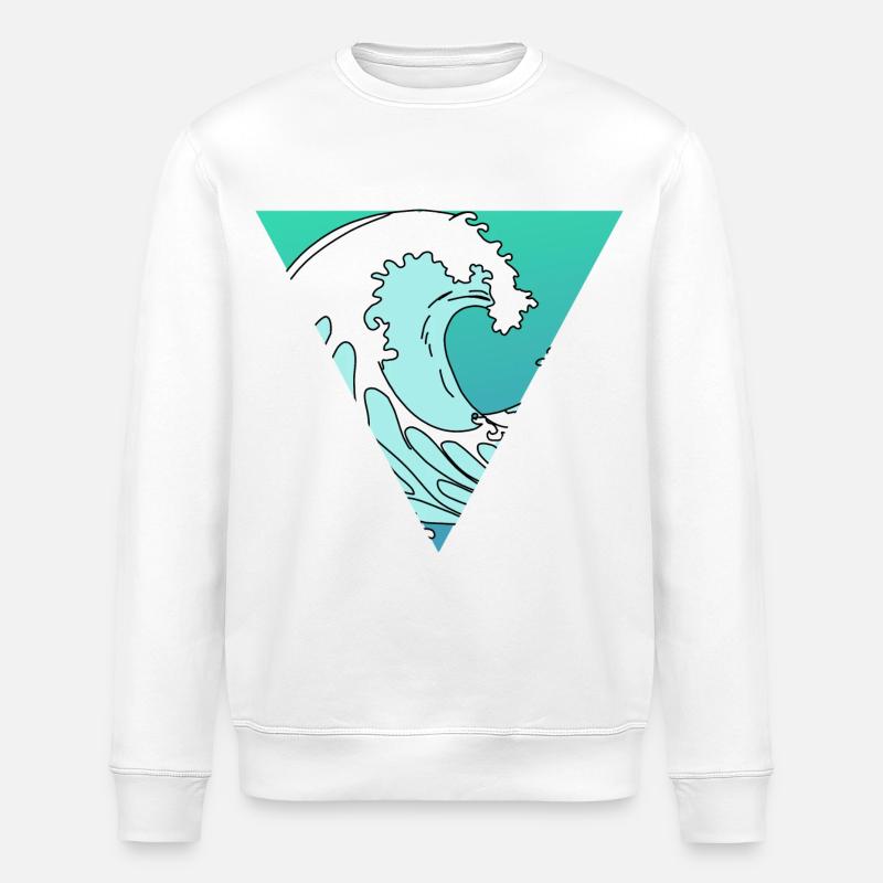 Vague en triangle - Sweat bio ROLLER Stanley/Stella Unisexe - blanc