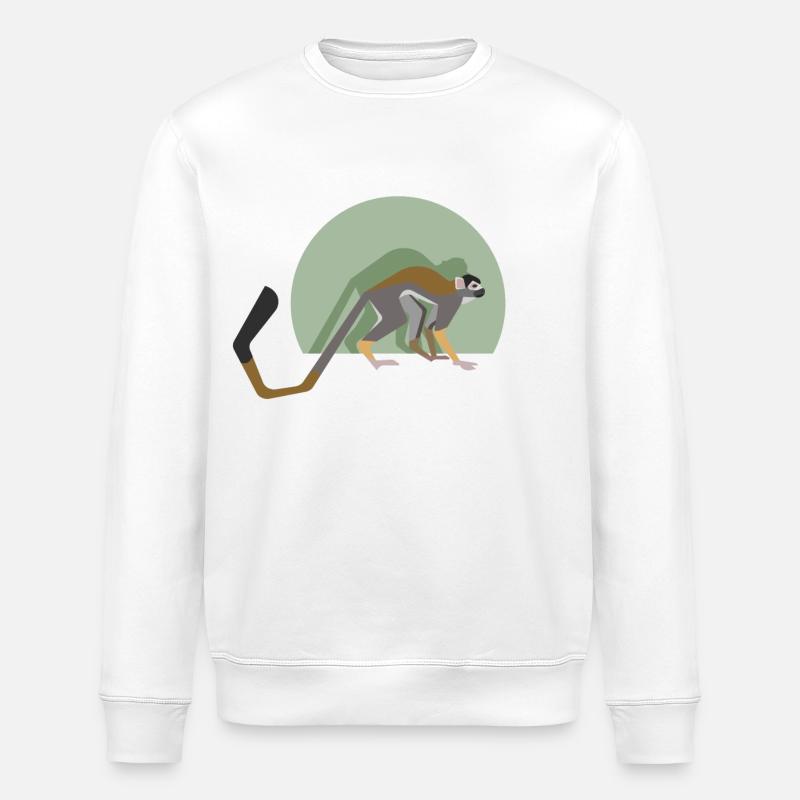 Squirrel monkey - Stanley/Stella ROLLER Unisex Organic Sweatshirt - white