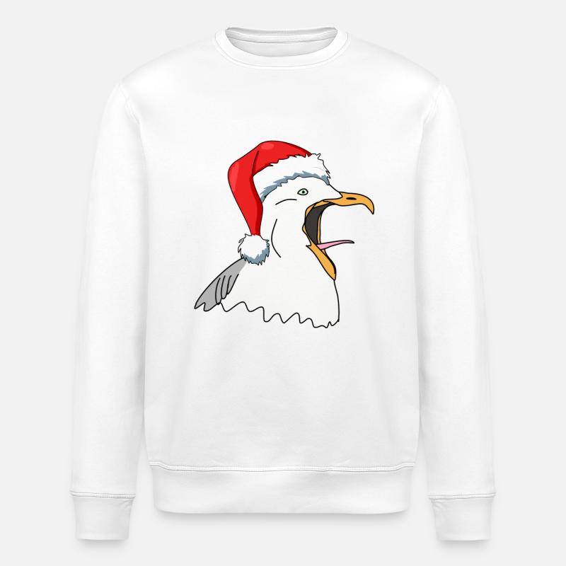 Möwe Weihnachten - Stanley/Stella Unisex Bio-Sweatshirt ROLLER - Weiß