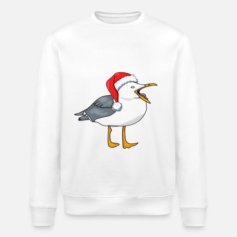 möwe mit weihnachtsmütze - Stanley/Stella Unisex Bio-Sweatshirt ROLLER - Weiß