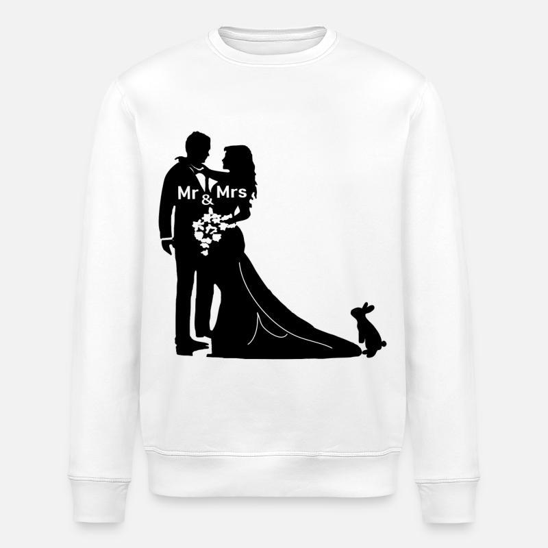 brautpaar mit hase - Stanley/Stella Unisex Bio-Sweatshirt ROLLER - Weiß